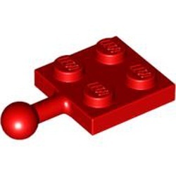 3729-5 Platte plaat 2x2 met trekhaak rood NIEUW *0B009