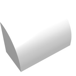 37352-1 Dakpan 1x2x1 halfrond wit NIEUW *1B074