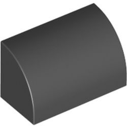 37352-11 Dakpan 1x2x1 halfrond zwart NIEUW *1B074