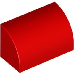 37352-5 Dakpan 1x2x1 halfrond rood NIEUW *1B074