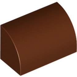 37352-88 Dakpan 1x2x1 halfrond bruin, roodachtig NIEUW *1B074