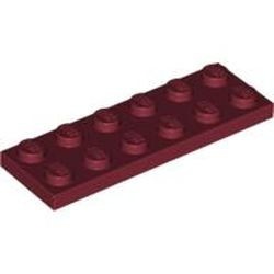 3795-59G Platte plaat 2x6 rood, donker gebruikt *1A033