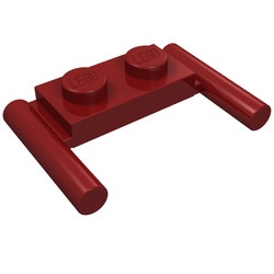 3839b-59 Platte plaat 1x2- 2 hendels lagere setting rood, donker NIEUW *1B320