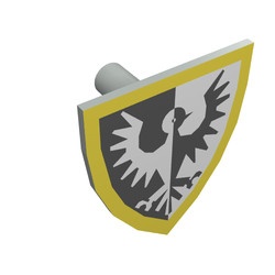 3846p46-9 Schild driehoekig zwarte valk/gele rand lichtgrijs (klassiek) NIEUW *0L0000