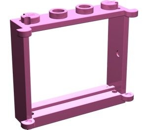 3853-47G Raam 1x4x3 te combineren met 2 panelen 3854, 2 luiken 3856 of glas 3855 roze, donker gebruikt *1C035