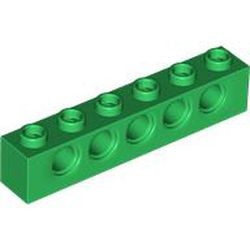 3894-6 Technic, steen 1x6 met 5 gaten groen NIEUW *