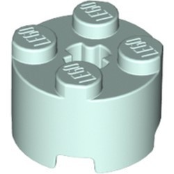 3941-152 Steen, rond 2x2 aqua, licht NIEUW *1B079