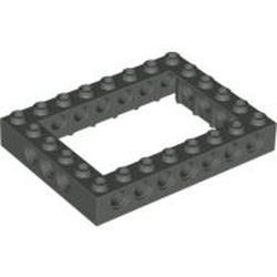 40345-10 Technic, steen 6x8 Open Center donker, grijs (klassiek) NIEUW *