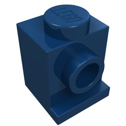4070-63 Steen 1x1 met koplamp blauw, donker NIEUW *1B033