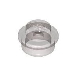 4073-13 Platte plaat 1x1 rond transparant zwart NIEUW *1B207