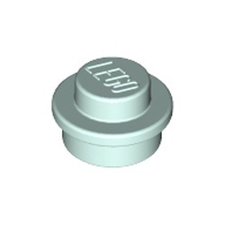 4073-152 Platte plaat 1x1 rond aqua, licht NIEUW *1B208