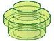 4073-16 Platte plaat 1x1 rond transparant, neongroen NIEUW *1B207