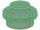 4073-20G Platte plaat 1x1 rond transparant groen gebruikt *1B375