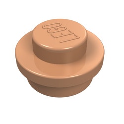 4073-28 Platte plaat 1x1 rond caramel NIEUW *1B208
