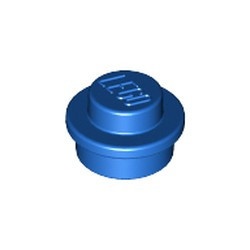 4073-7 Platte plaat 1x1 rond blauw NIEUW *1B206