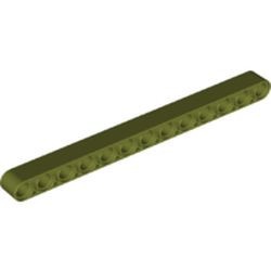 41239-155 Technic, Hefbalk 1x13 dik groen, olijf NIEUW *1D000