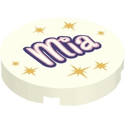 4150pb105-1 Tegel 2x2 rond Mia en ster wit NIEUW *0K000