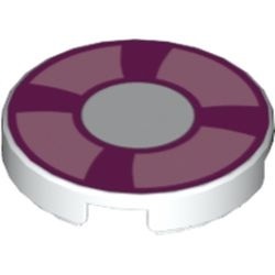 4150pb106 Tegel 2x2 rond met reddingsboei magenta en roze wit NIEUW *0K000