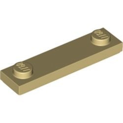41740-2 Platte plaat 1x4 twee noppen buitenkant groef crème NIEUW *1B350
