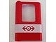4181px1-5G Trein, Deur 1x4x5 links met witte Stripe and Trein Logo Pattern rood gebruikt *1D0000