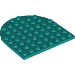 41948-39 Platte plaat 8x8 afgeronde hoek turquoise, donker NIEUW *3D0000
