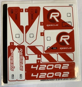 42092stk01 STICKER 42092 Rescue Helicopter NIEUW *0S0000
