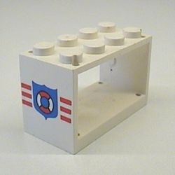 4209pb01-1G Slangenrolhouder zonder drum 2x4x2 met Coast Guard patroon wit gebruikt *