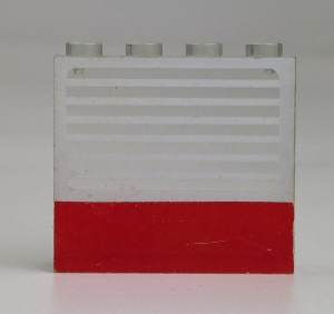4215ap01-12G Paneel 1x4x3 met rode streep en dunne witte strepen rood gebruikt *0D0000