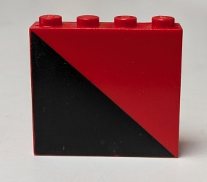 4215ap25-5G Paneel 1x4x3 Diagonaal zwart/rood rechts wit gebruikt *0D0000