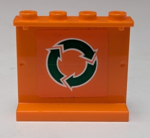 4215bpb42-4G Paneel 1x4x3 met recycling logo oranje gebruikt *0D0000