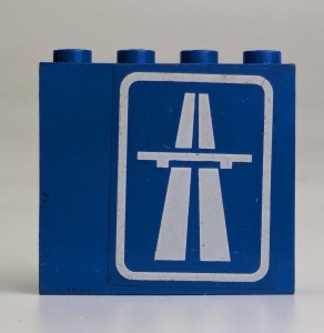 4215pb027-7G Paneel 1x4x3 Snelweg symbool (blauw) blauw gebruikt *0D0000
