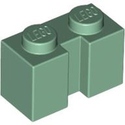 4216-48 Steen 1x2 met sleuf groen, zandkleurig NIEUW *1L040