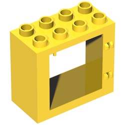4253-3G DUPLO Raamframe 2x4x3 met platte voorkant (PAKKETPOST) geel gebruikt *