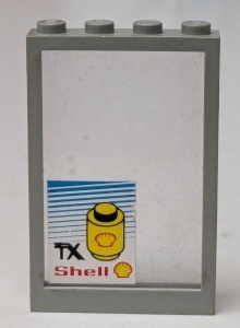 4347pb06-9G Raam 1x4x5 met vast glas, TX En SHELL patroon (Sticker) lichtgrijs (klassiek) gebruikt *5S028
