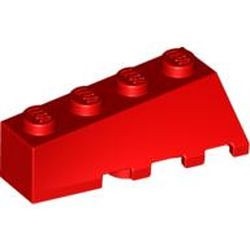 43721-5 Steen, wig 4x2 links- 4 noppen bovenop, GLOOIEND rood NIEUW *