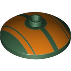 43898pb005-80 Schotel, 3x3 Oranje strepen groen, donker NIEUW *1B048