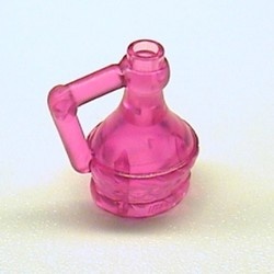 4429-50 Grote fles met handvat transparant, donkerroze NIEUW *