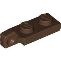 44301-8 Scharnierplaat 1x2- 1 vinger aan einde bruin (klassiek) NIEUW *1B298