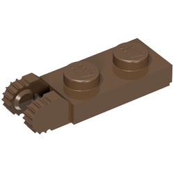 44302-8 Scharnierplaat 1x2- TWEE houders aan einde bruin (klassiek) NIEUW *1B299