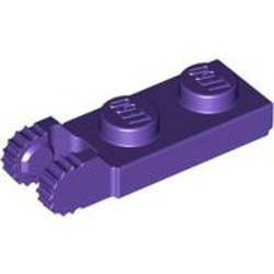 44302-89 Scharnierplaat 1x2- TWEE houders aan einde paars, donker NIEUW *1B299