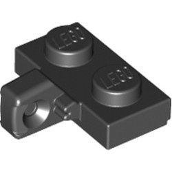 44567-11 Scharnierplaat 1x2- 1 vinger aan ZIJKANT zwart NIEUW *1B298