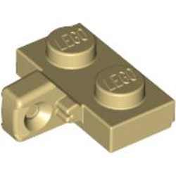 44567-2 Scharnierplaat 1x2- 1 vinger aan ZIJKANT crème NIEUW *1B298