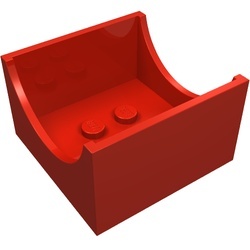 4461-5 Box 4x4x2 met halve uitsnedes aan zijkanten rood NIEUW *5K000