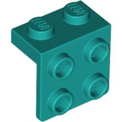 44728-39 Verbindingsplaat 1x2- 2x2 turquoise, donker NIEUW *1B258
