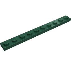 4477-80 Platte plaat 1x10 groen, donker NIEUW *1B180