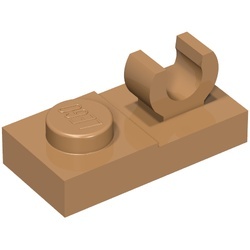 44861-150 Platte plaat 1x2 met clip OP plaat caramel, midden NIEUW *1B290