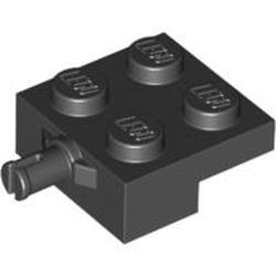 4488-11 Platte plaat 2x2 met 1 wielhouder (pin) zwart NIEUW *1B266