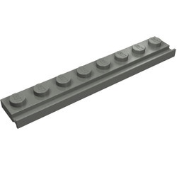 4510-85 Platte plaat 1x8 met deurrail/dakgoot grijs, donker (blauwachtig) NIEUW *1B317