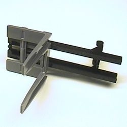 4518bc02-11G Vorklift groot houder met 2 vingers, spring-spiraal en donkerblauwgrijze lift PAKKETPOST zwart gebruikt *