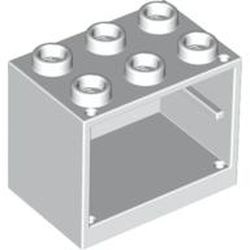 4532b-1 Kastje klein 2x3x2 OPEN noppen (zie 4533 voor deur) wit NIEUW *5K000